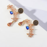 Load image into Gallery viewer, Women&#39;s Earrings Blue And Yellow Zirconia Diamond Earring