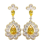 Load image into Gallery viewer, Women&#39;s Earrings Yellow Flower Zirconia Diamond Earring