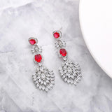 Load image into Gallery viewer, 【ODN-E2166】 2022 Trendy Red Drop-shaped Zircon Earrings Female S925 Silver Needle Light Luxury Heavy Industry High-end Earrings