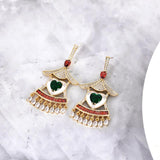 Load image into Gallery viewer, 【ODN-E2149】2022 Spring Festival style ove Country Style Red Zircon Tassel Earrings Female Light Luxury Super Fairy Sweet Lady Earrings