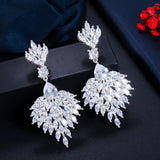 Load image into Gallery viewer, Women&#39;s Earrings Leaf Shape Zirconia Diamond Earrings