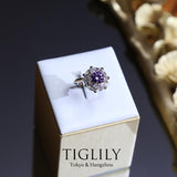 Load image into Gallery viewer, AAA Grade Luxury Purple Zirconia Rhodium Stone Rings for Women