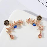 Load image into Gallery viewer, Women&#39;s Earrings Blue And Yellow Zirconia Diamond Earring