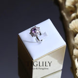 Load image into Gallery viewer, AAA Grade Luxury Purple Zirconia Rhodium Stone Rings for Women