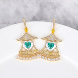 Load image into Gallery viewer, 【ODN-E2149】2022 Spring Festival style ove Country Style Red Zircon Tassel Earrings Female Light Luxury Super Fairy Sweet Lady Earrings