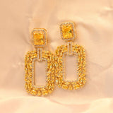 Load image into Gallery viewer, Women&#39;s Earrings Square Zirconia Diamond Earring Dangle Earring
